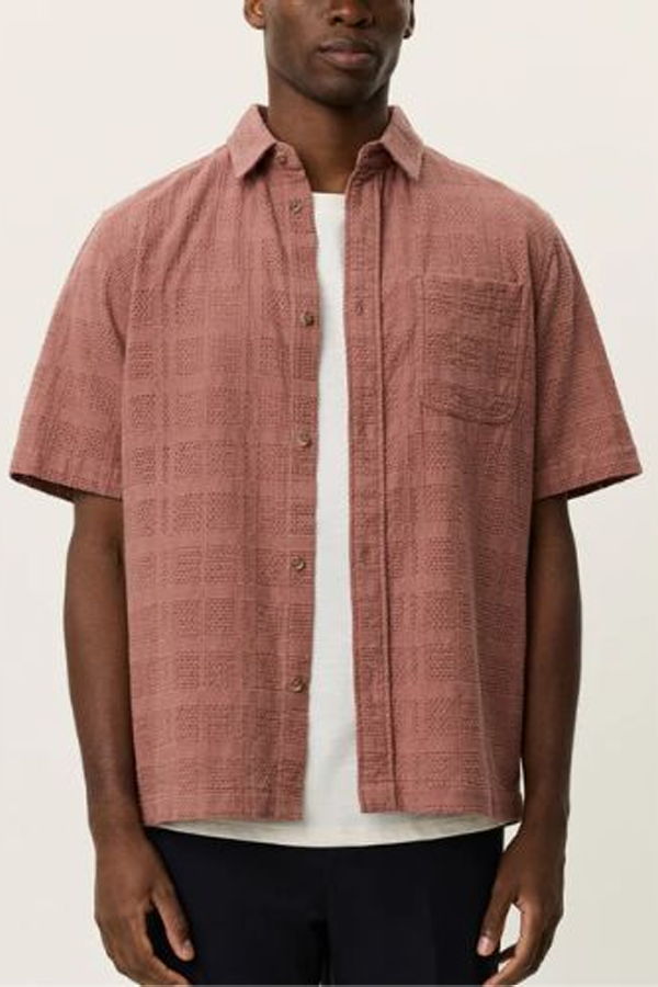 LES DEUX Charlie SS Shirt - Cognac Red