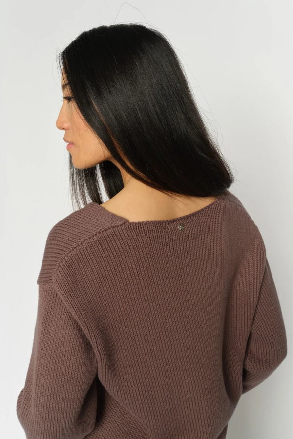 Mos Mosh Bine Long Sleeve V Neck Knit