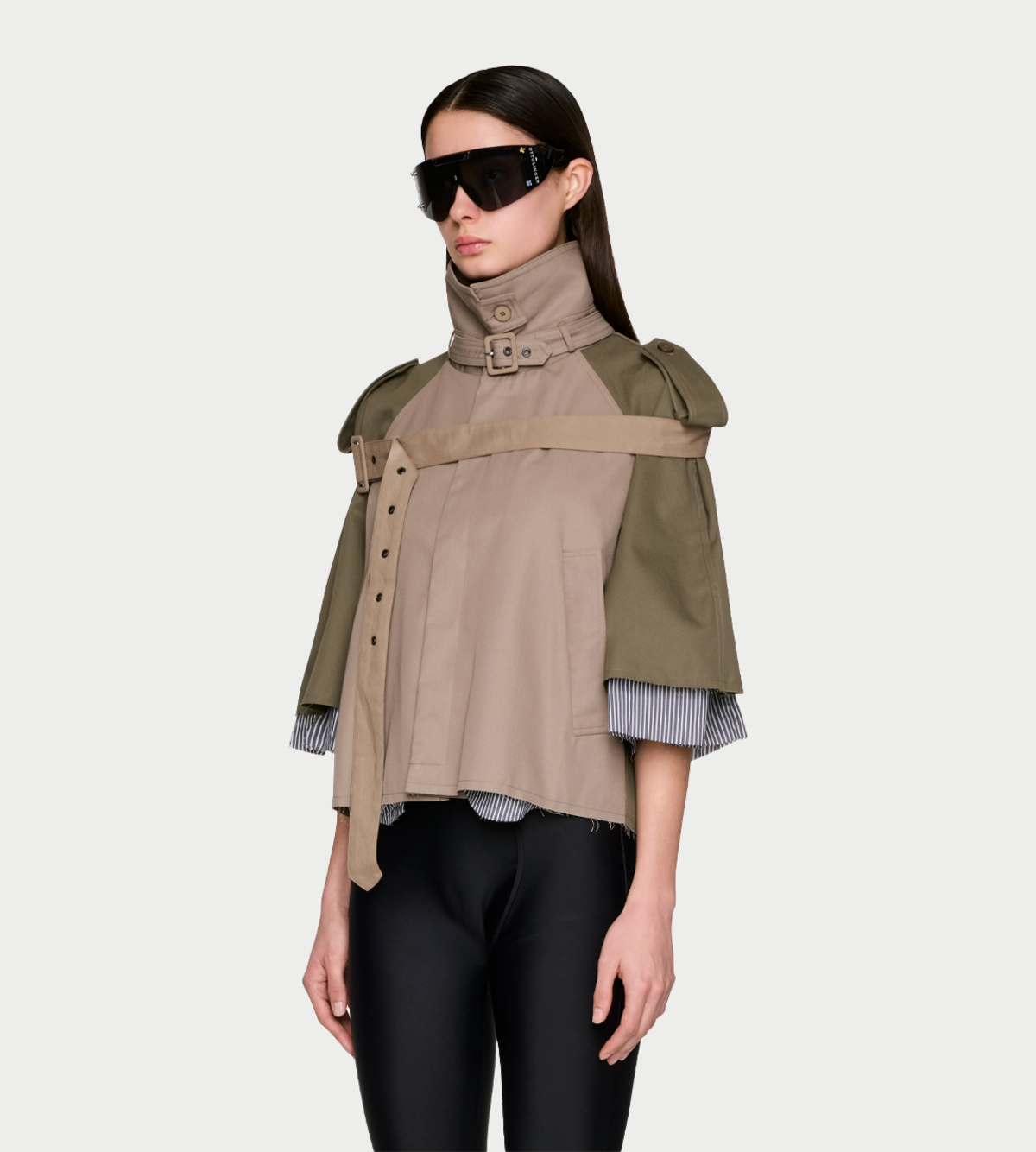 Ottolinger Cropped Trench Jacket - Green - Image 2 of 4