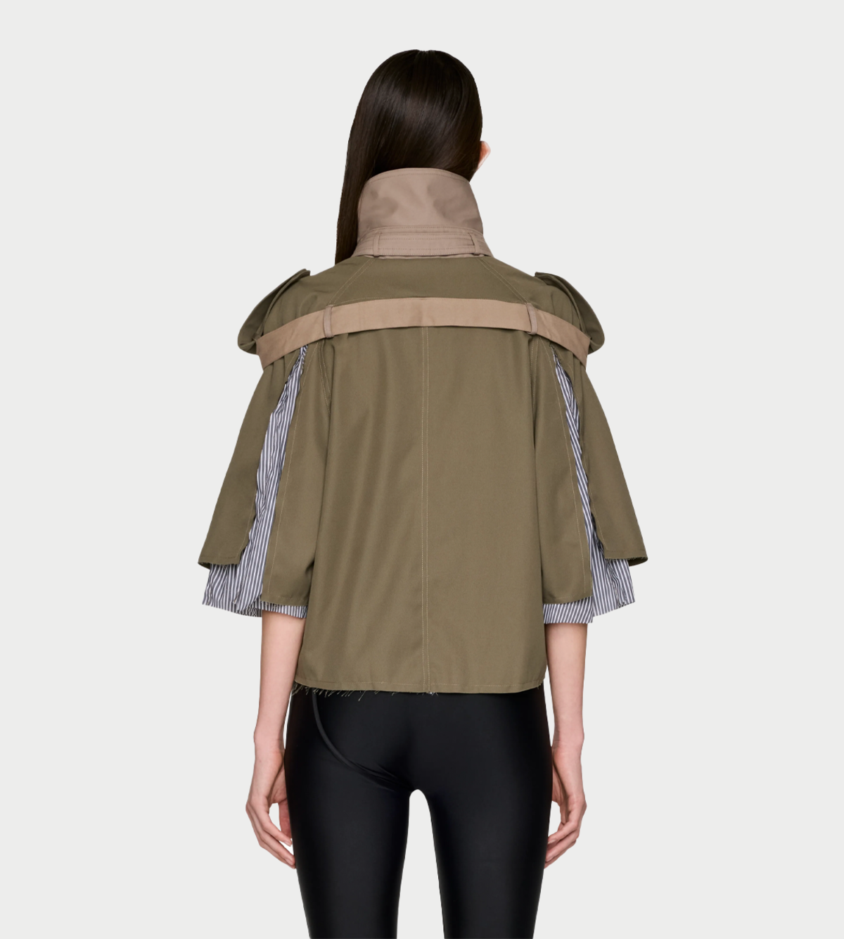 Ottolinger Cropped Trench Jacket - Green - Image 3 of 4