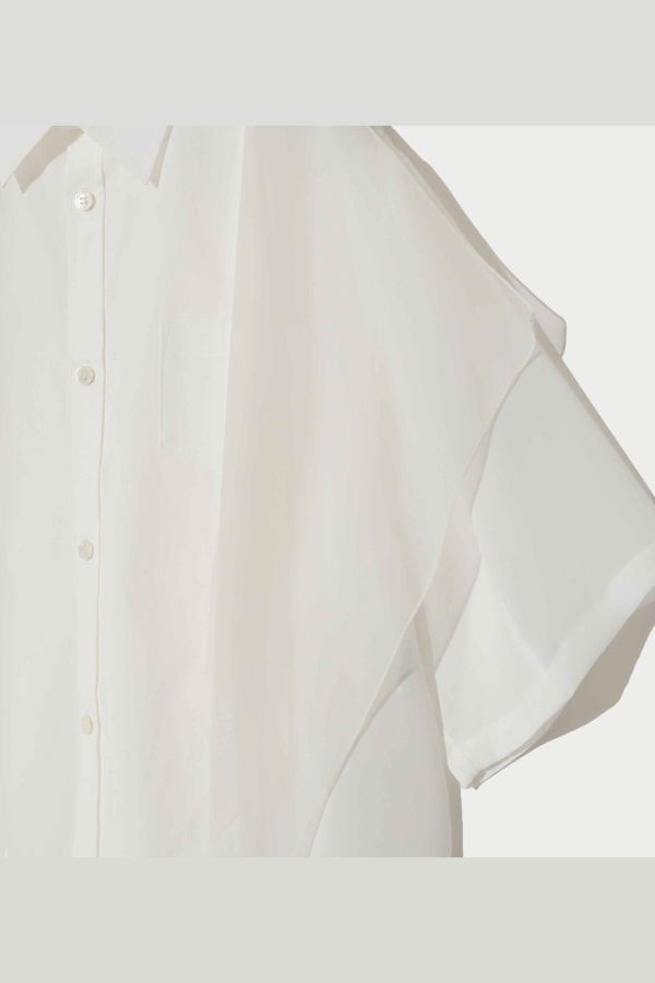 Undercover Layered Panel Short Sleeve Shirt - White