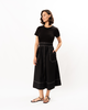 ELLIOTT LAUREN Short Sleeve Parachute Midi Dress - Black - Thumbnail 2
