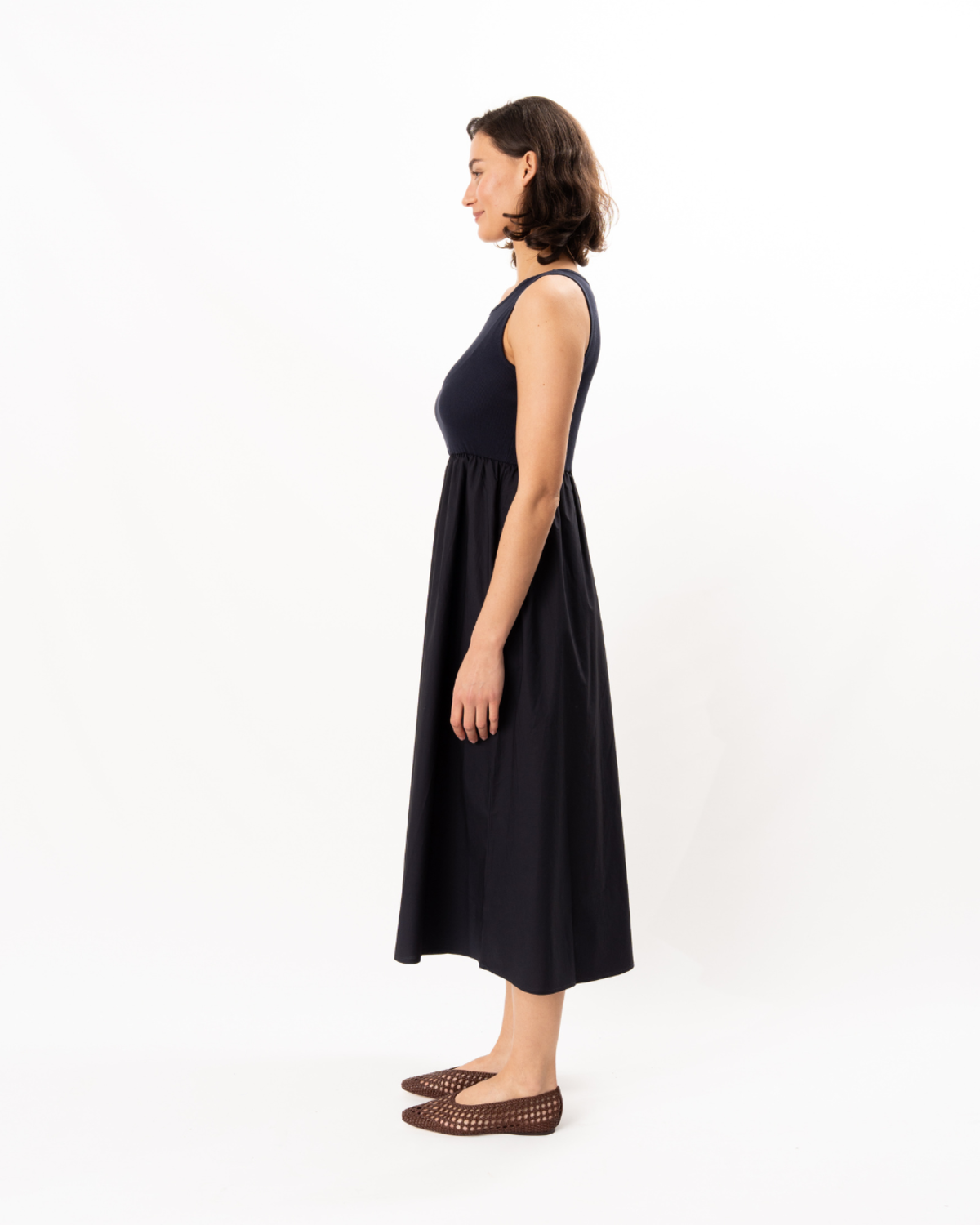 ELLIOTT LAUREN Sleeveless Tank Midi Dress - Navy - Image 2 of 5