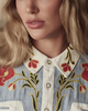 The Great. The Embroidered Western Shirt - Cream/Chambray Mix Multi - Thumbnail 3