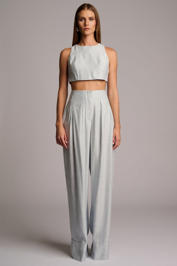 Hevron Rory Pant - Blue Chambray