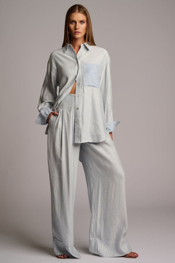 Hevron Sadie Top - Blue Chambray