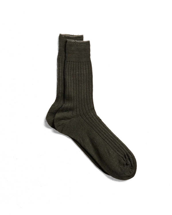 Yahae Grey Linen Ribbed Socks Yahae Grey Linen Ribbed Socks