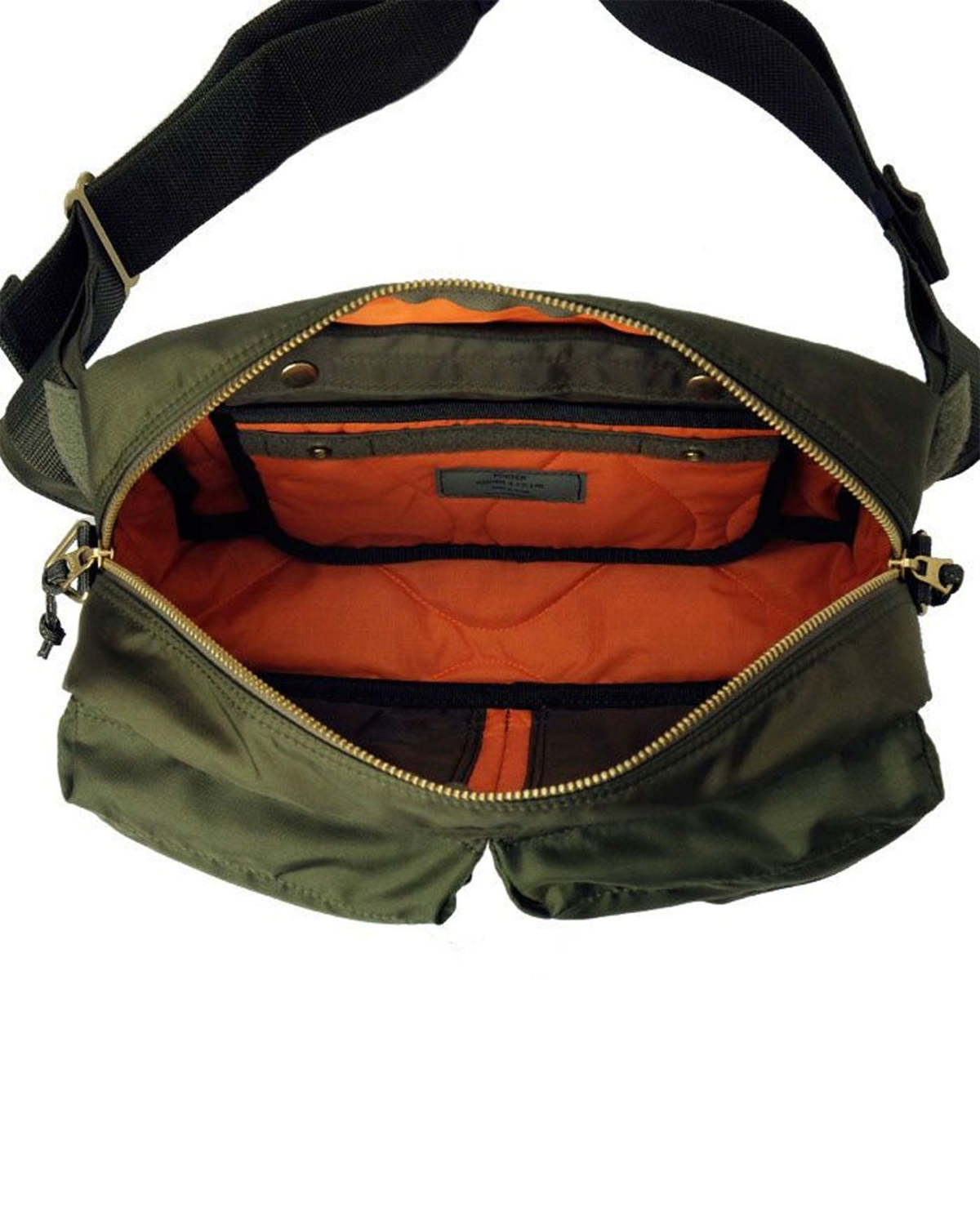 PORTER - Yoshida & Co. Nylon Force 2Way Pockets Waist Bag - Olive - Image 3 of 6