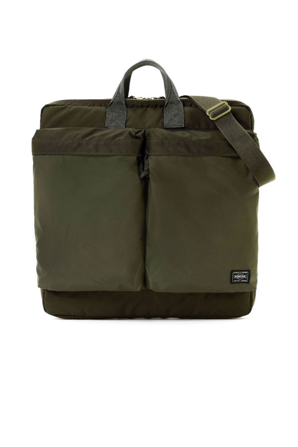 PORTER - Yoshida & Co. Nylon Force 2Way Small Helmet Bag - Olive