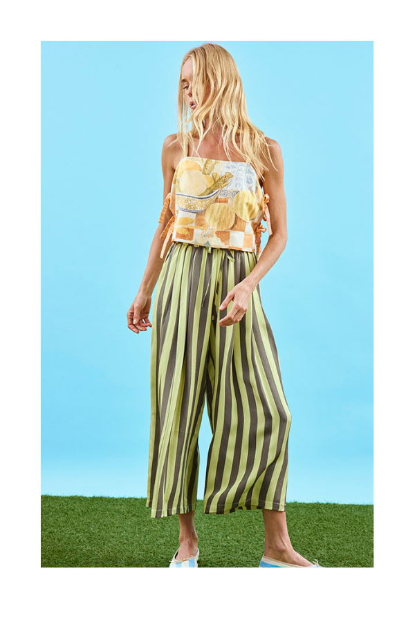 Hunter Bell Cyprus Pant in Evergreen Stripe