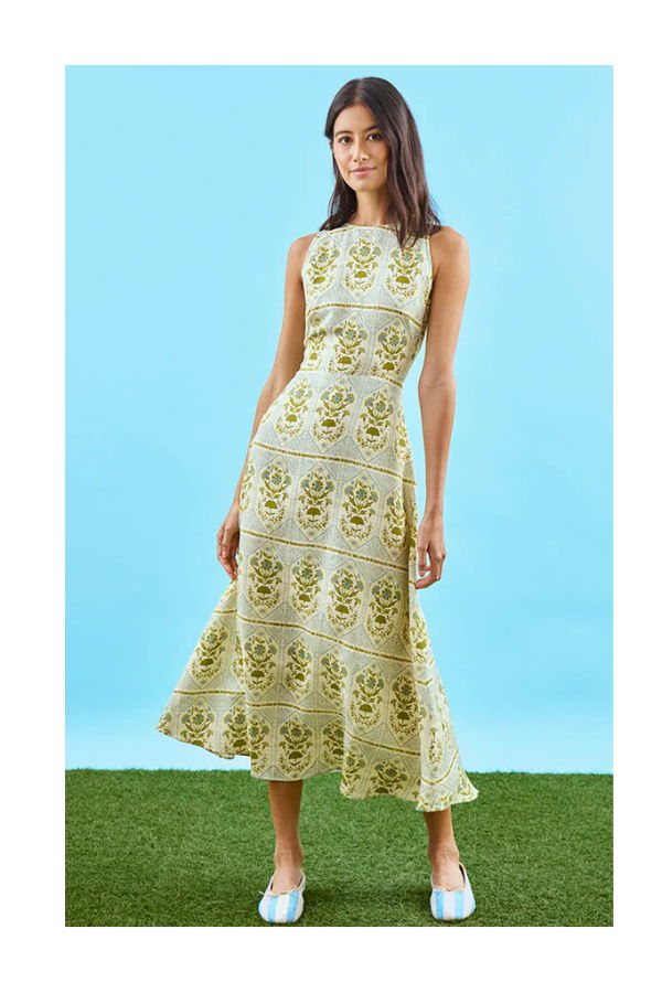 Hunter Bell Faith Dress in Green Trellis