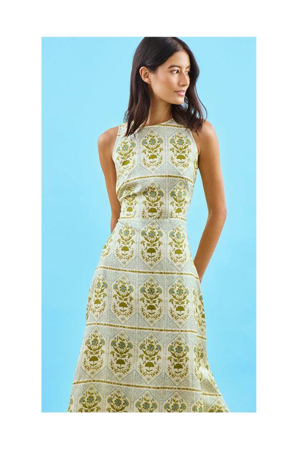 Hunter Bell Faith Dress in Green Trellis