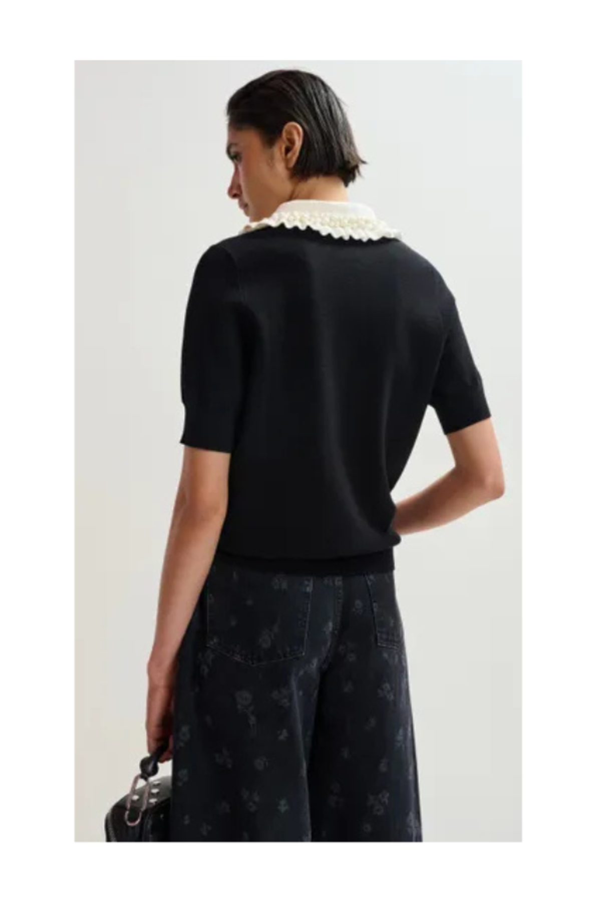 Essentiel Antwerp Jewelry Embroidered Knit Polo Top - Image 4 of 4