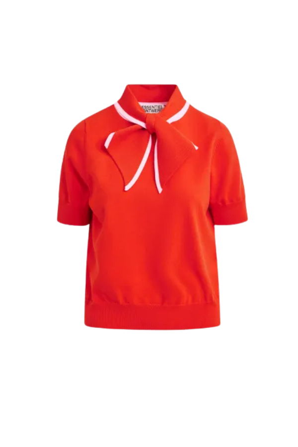 Essentiel Antwerp Jonda Contrast Color Polo Top