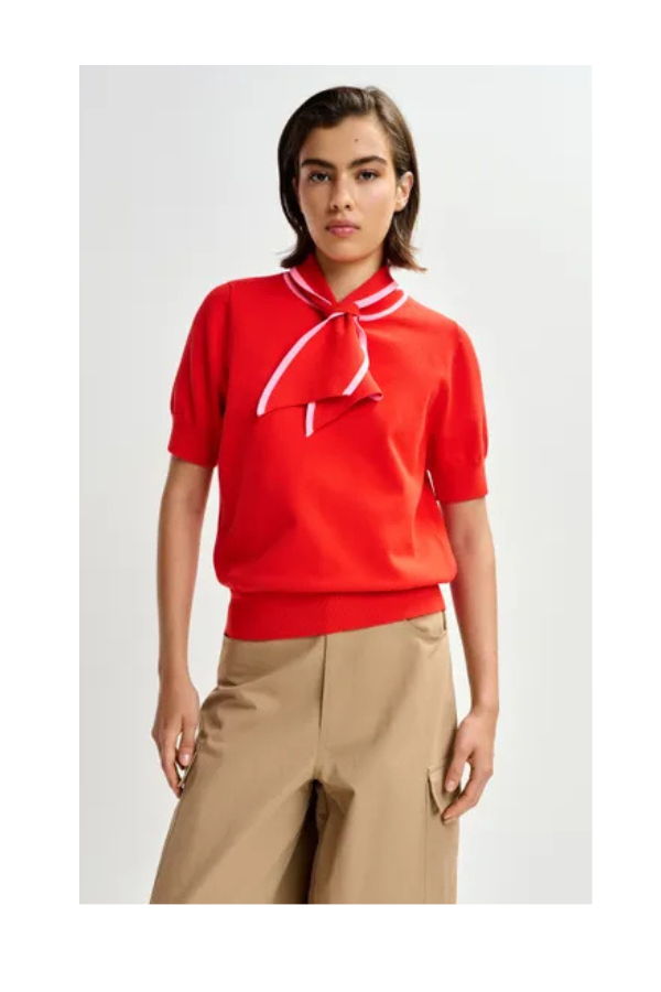 Essentiel Antwerp Jonda Contrast Color Polo Top