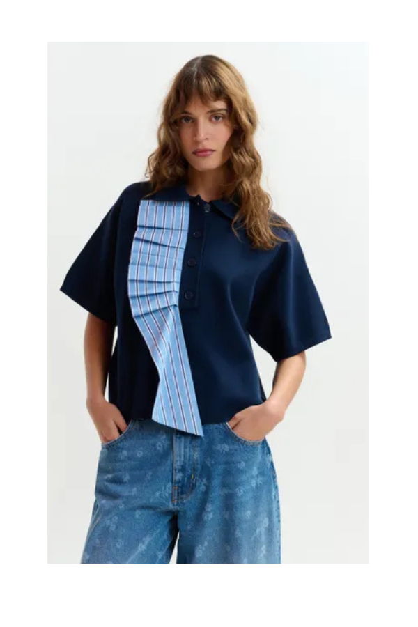 Essentiel Antwerp Jumble Polo with Cotton Frill