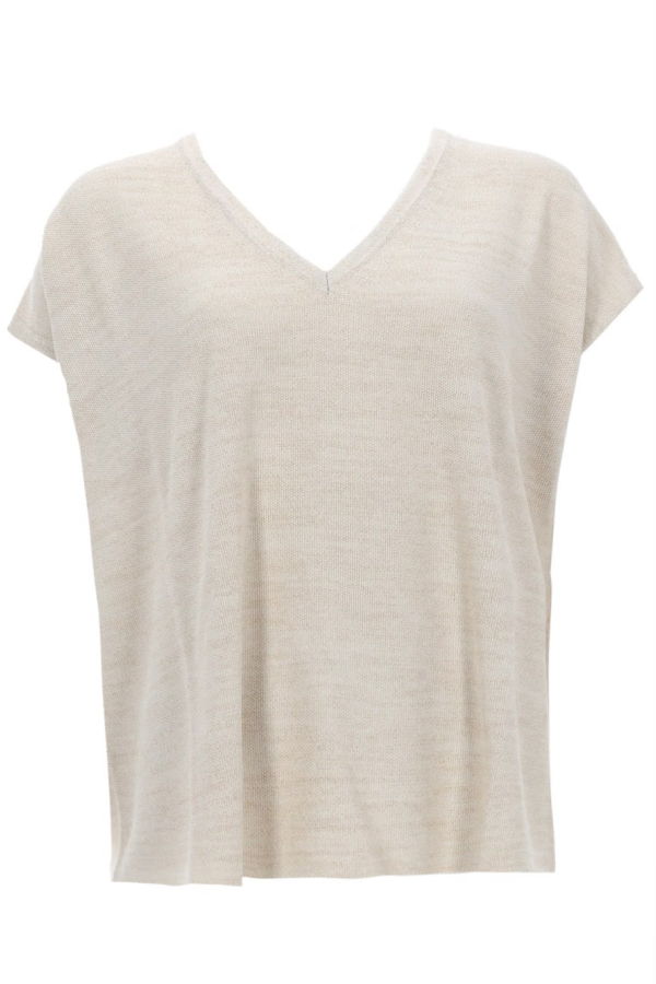 Fabiana Filippi V-Neck Top - Beige