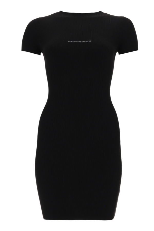 ALEXANDER WANG Mini Dress With Logo Dress - Black