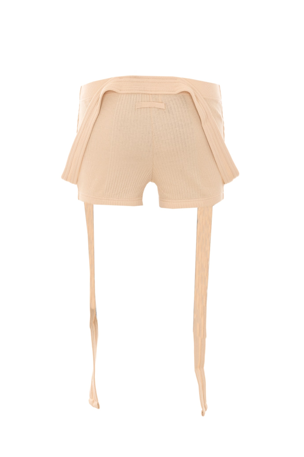 Jean Paul Gaultier Gaultier Patch And Overall Buckles Shorts - Beige