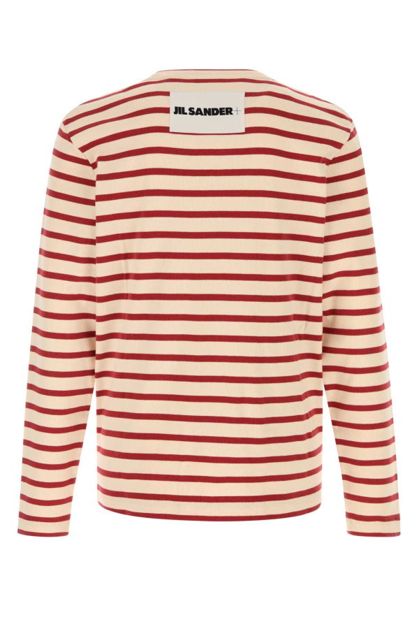 Jil Sander Embroidered Cotton T-Shirt Top - Salty Red