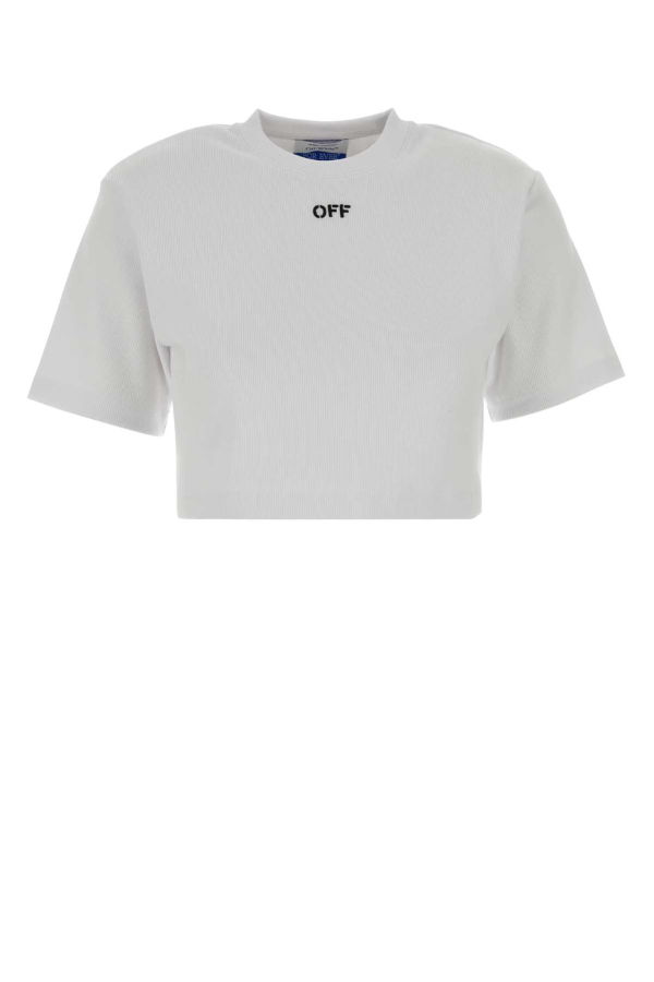 Off-White Stretch Cotton Tee - White/Black