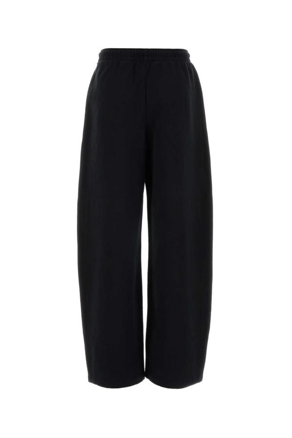 ALEXANDER WANG Mid Rise Sweat Pant with Rhinestone Drawcord - Black