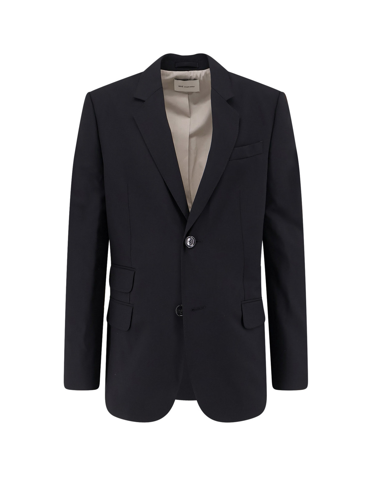 Ami Alexandre Mattiussi Single-Breasted Virgin Wool Blazer - Black - Image 1 of 3