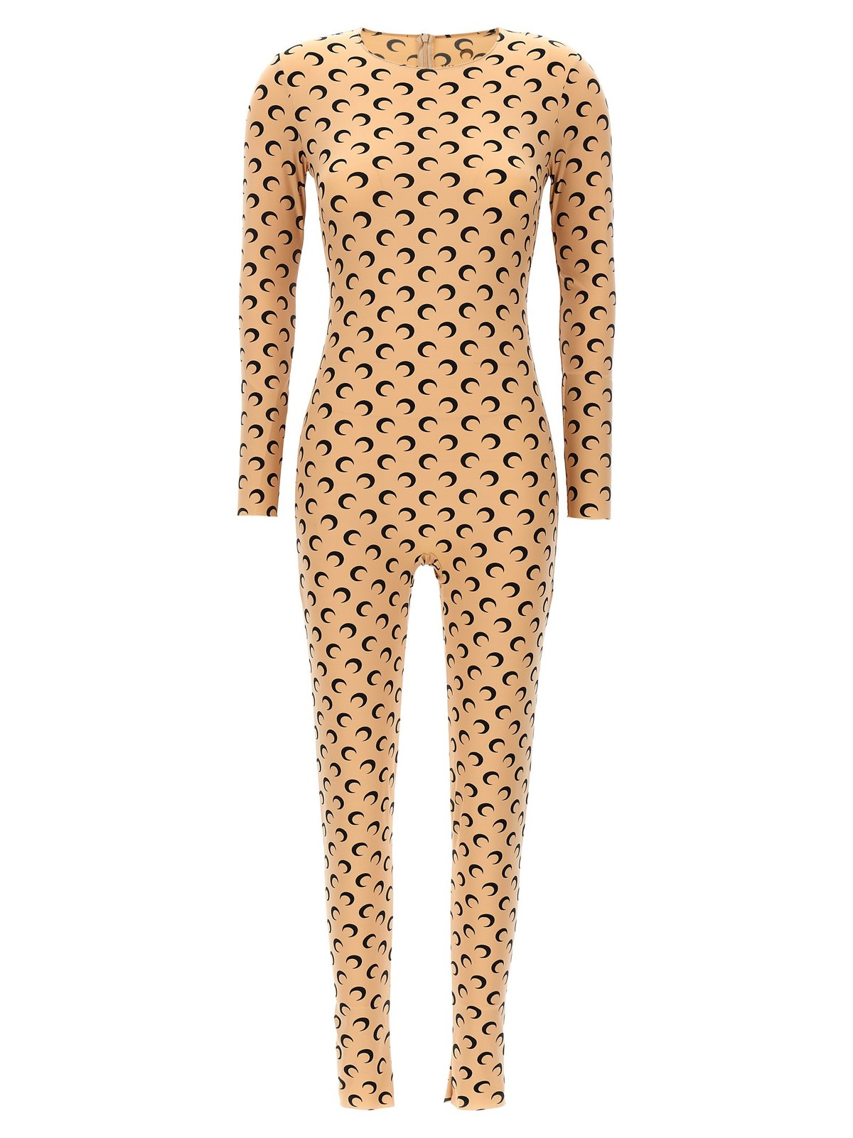 MARINE SERRE Moon Printed Catsuit - Beige - Image 1 of 4