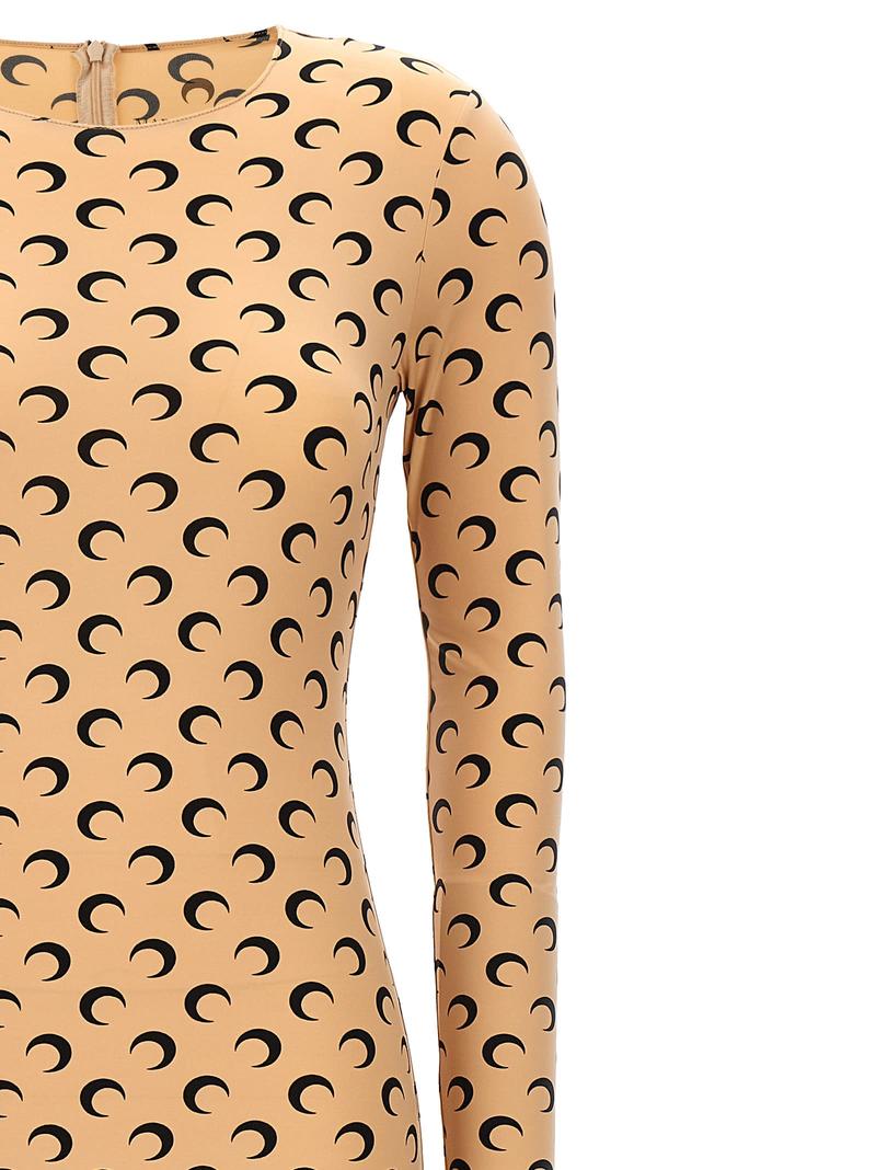 MARINE SERRE Moon Printed Catsuit - Beige