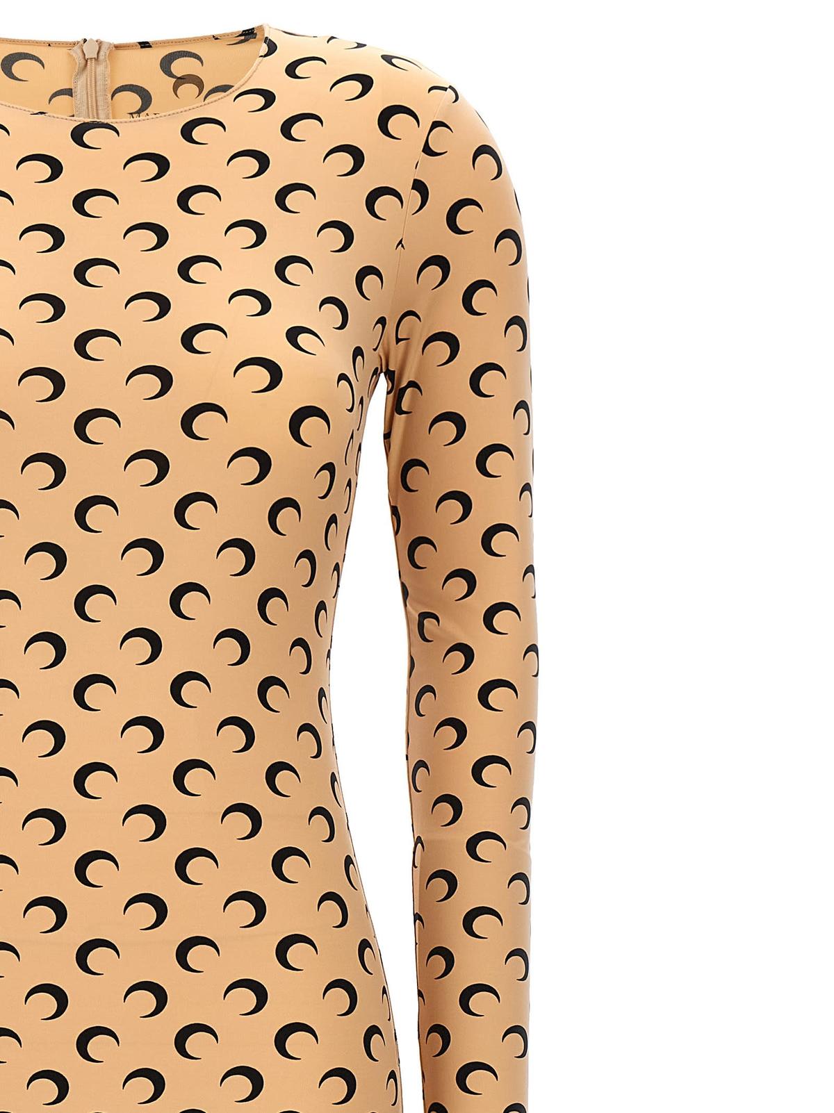 MARINE SERRE Moon Printed Catsuit - Beige - Image 3 of 4