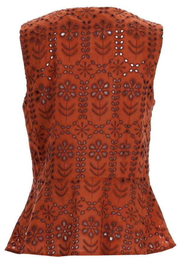 PAUL SMITH PS by Paul Smith Top With Perforated Pattern Top - Brown