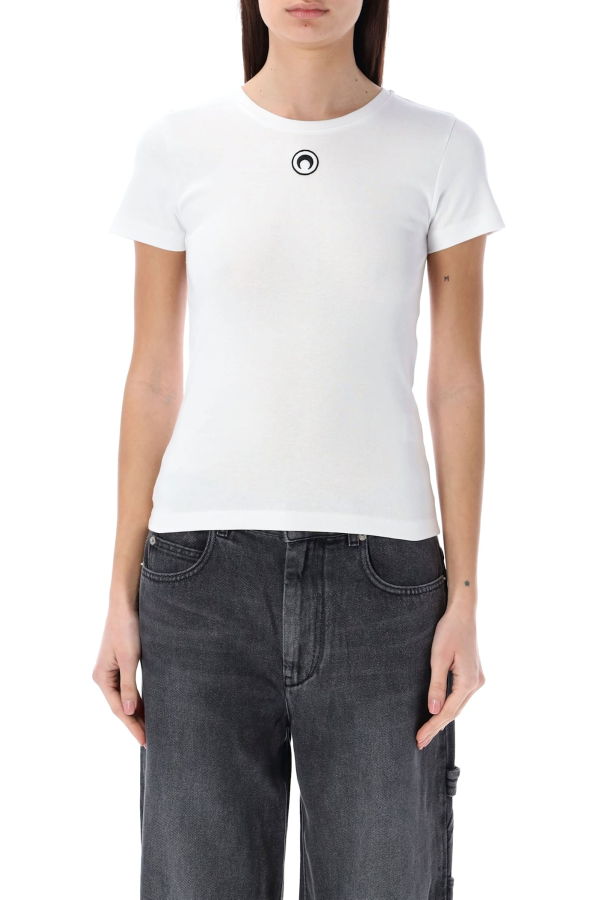 MARINE SERRE Cotton Baby T-Shirt - White