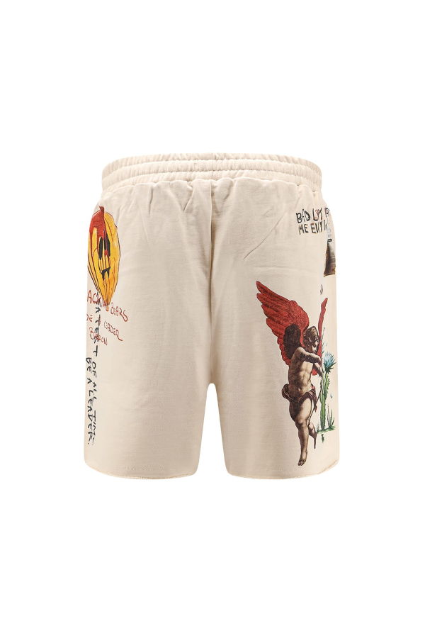 Barrow Cotton Shorts With Iconic Print - Beige