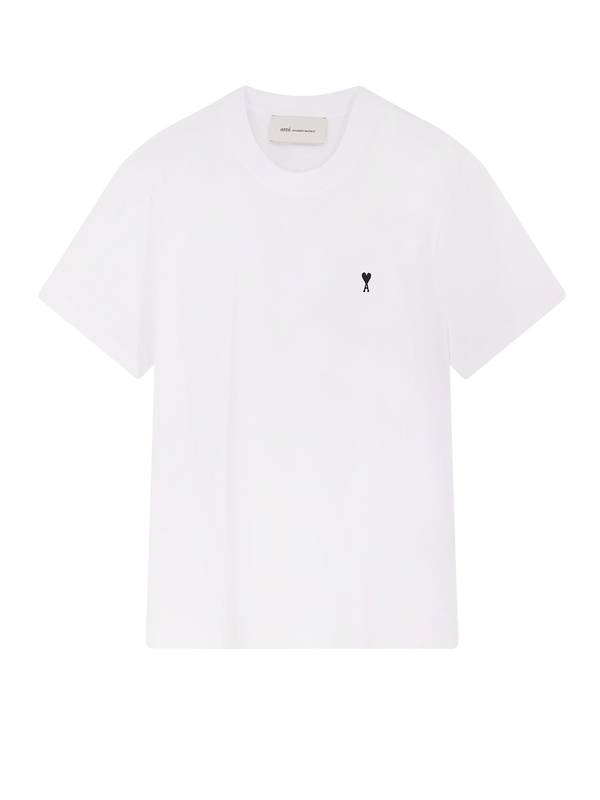 Ami Alexandre Mattiussi Cotton T-Shirt With Contrasting Embroidery - White