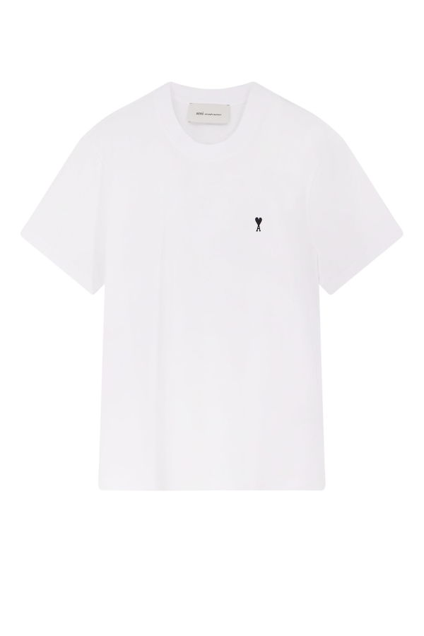 Ami Alexandre Mattiussi Cotton T-Shirt With Contrasting Embroidery - White