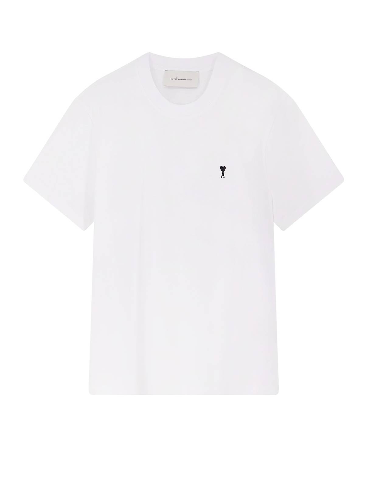 Ami Alexandre Mattiussi Cotton T-Shirt With Contrasting Embroidery - White - Image 1 of 3