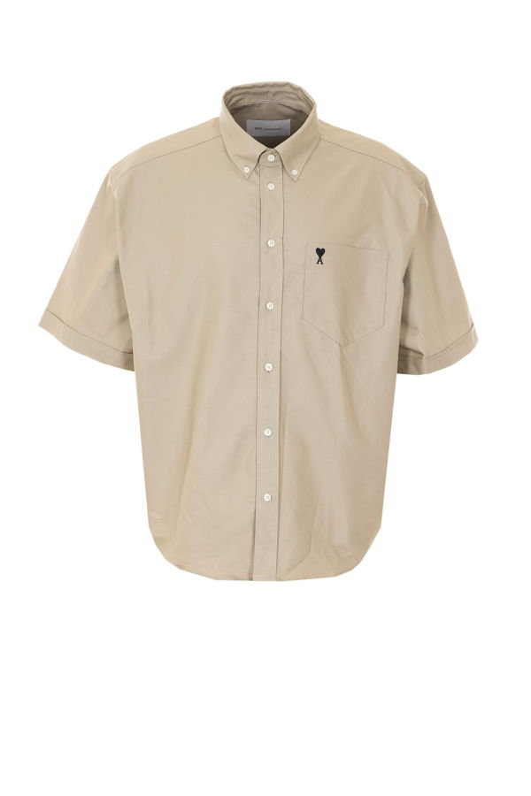 Ami Alexandre Mattiussi Ami De Coeur Boxy Fit Shirt - Beige