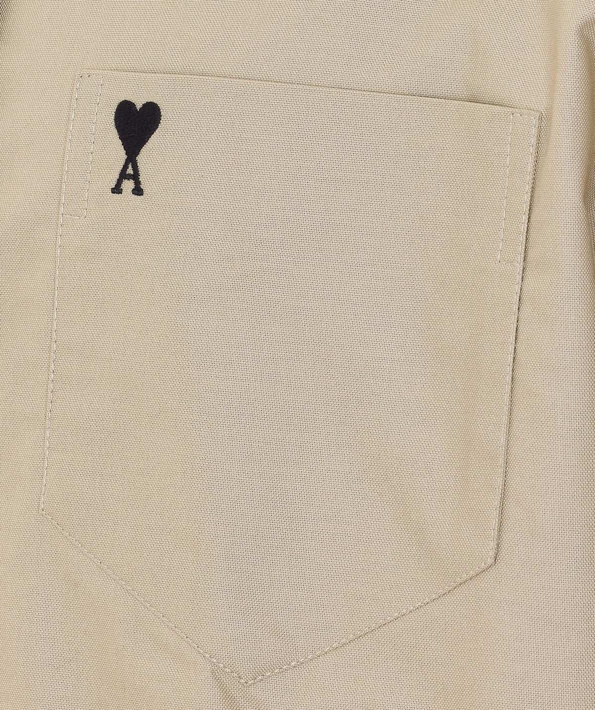 Ami Alexandre Mattiussi Ami De Coeur Boxy Fit Shirt - Beige - Image 3 of 4