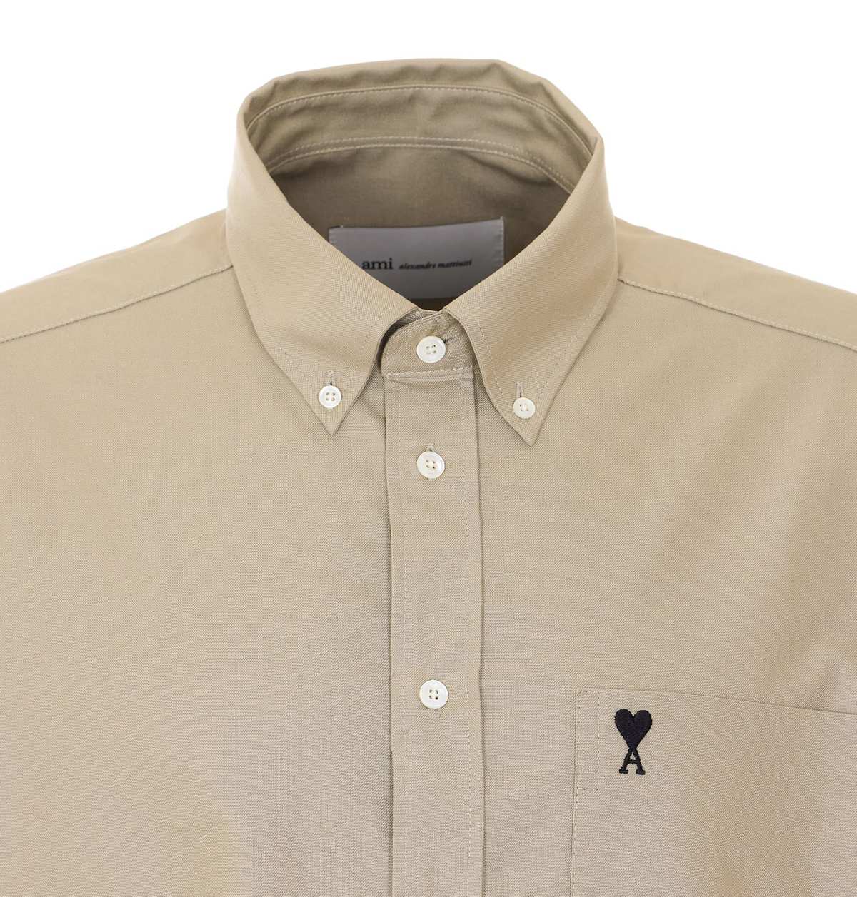 Ami Alexandre Mattiussi Ami De Coeur Boxy Fit Shirt - Beige - Image 4 of 4