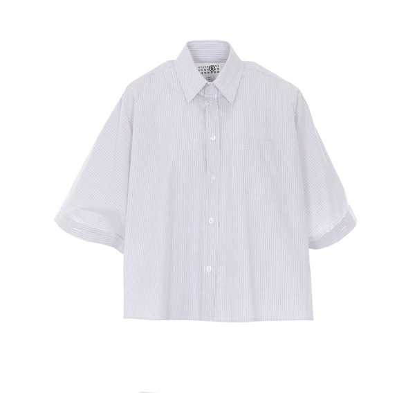 MM6 Maison Margiela Oversize Cropped Shirt - Gray