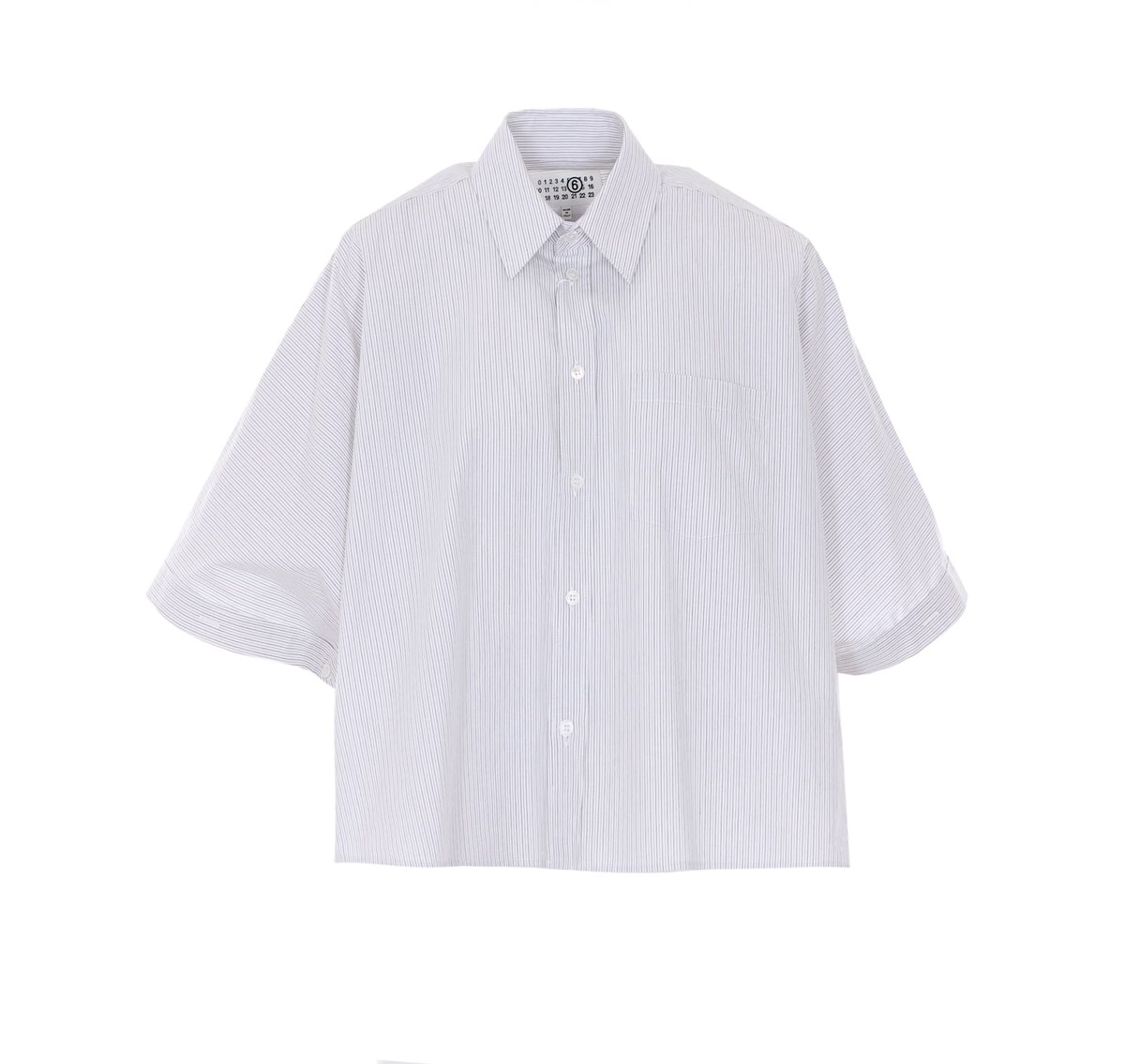 MM6 Maison Margiela Oversize Cropped Shirt - Gray - Image 1 of 4
