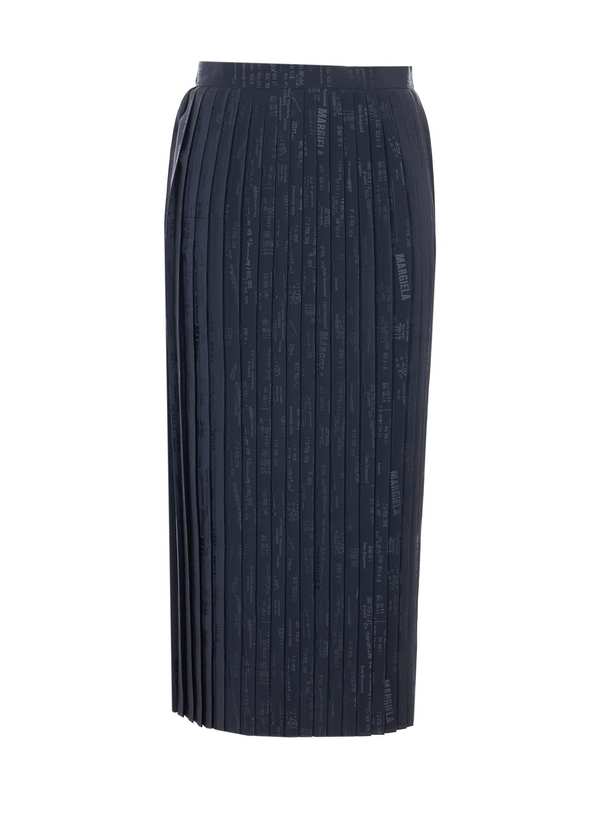 MM6 Maison Margiela Midi Pleated Skirt - Black