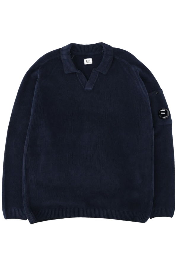 C.P. Company Cotton Knit Polo Shirt - Blue