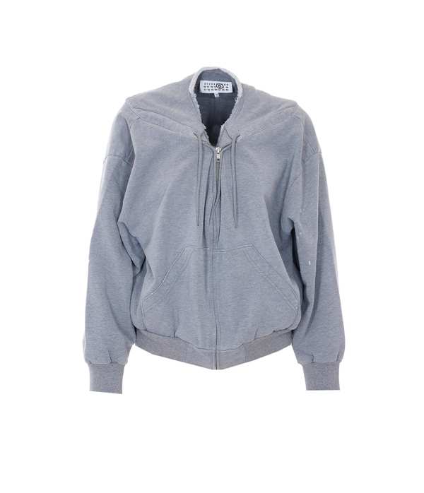 MM6 Maison Margiela Zip Up Sweatshirt - Gray
