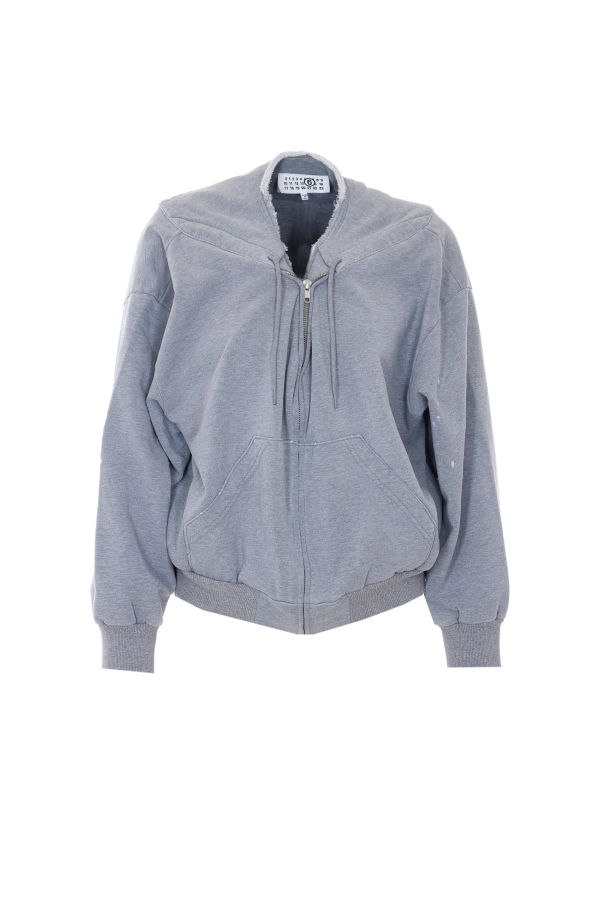 MM6 Maison Margiela Zip Up Sweatshirt - Gray