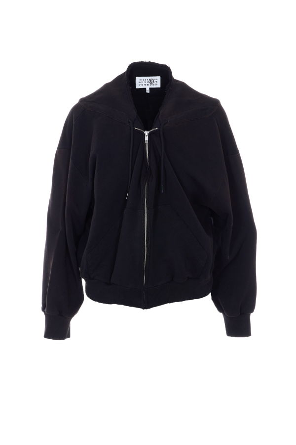 MM6 Maison Margiela Zip Up Sweatshirt - Black