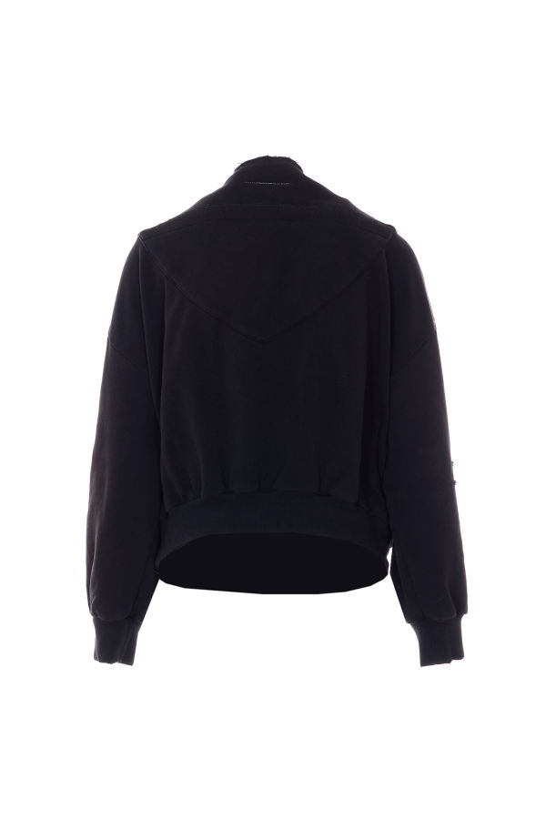 MM6 Maison Margiela Zip Up Sweatshirt - Black