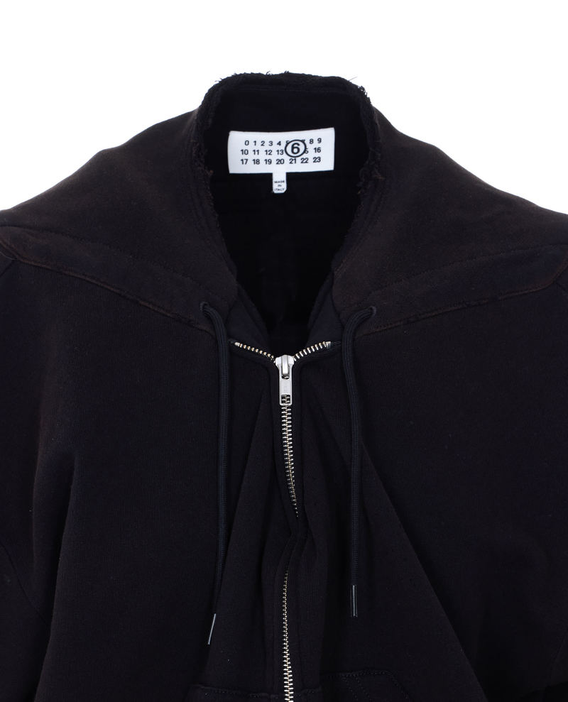 MM6 Maison Margiela Zip Up Sweatshirt - Black