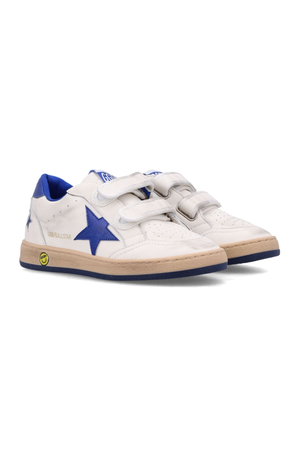 KIDS Golden Goose Ball Star Strap Sneakers - White/Blue