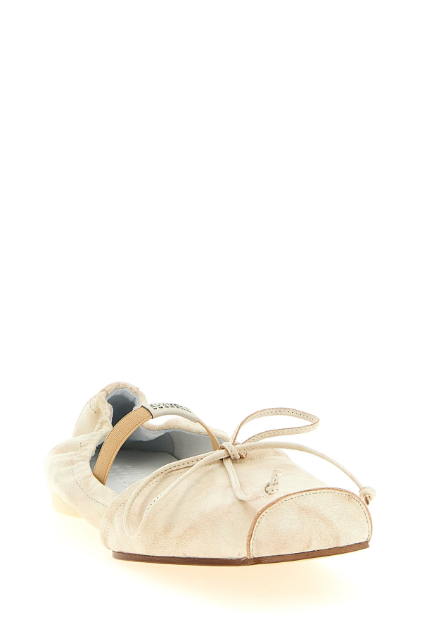 MM6 Maison Margiela Square Toe Ballet Flats - Beige